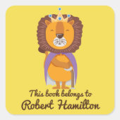 この本は王冠の獅子の王に属する スクエアシール (正面)