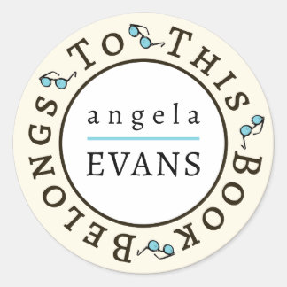 「この本は私のもの」ステッカーテンプレート ラウンドシール