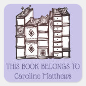 この本は紫パーソナライズされただ スクエアシール (正面)