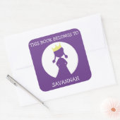 この本は紫パーソナライズされたプリンセス スクエアシール (封筒)