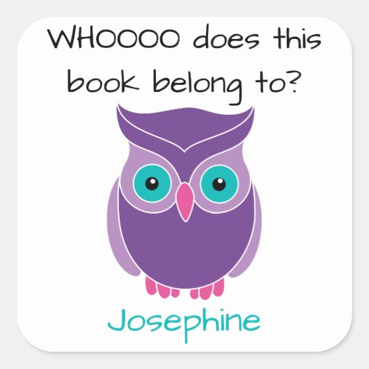 この本は紫梟パーソナライズされたの子どもだ スクエアシール (正面)