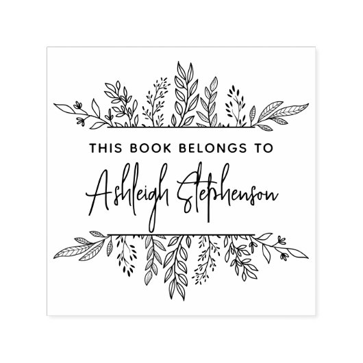 この本は緑の名前をカスタムする セルフインキングスタンプ (デザイン)