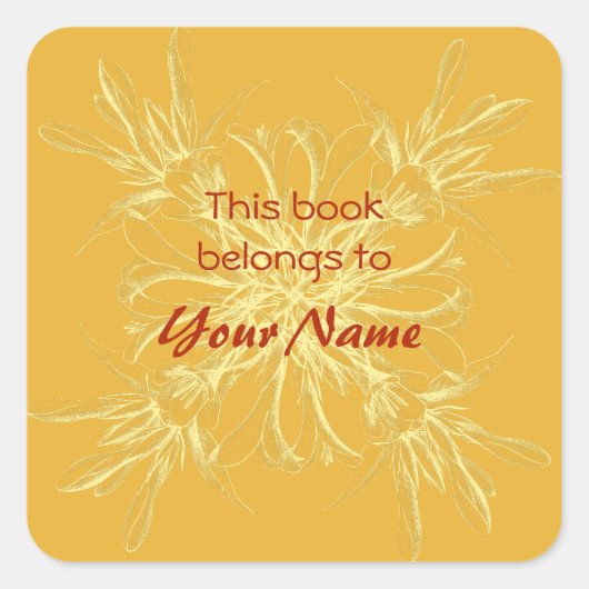 この本は花のシールに属している スクエアシール (正面)