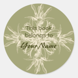 この本は花のシールに属している ラウンドシール