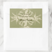 この本は花のシールに属している 長方形シール (バッグ)