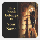 この本は蔵書票のステッカーの図書館の人に属します スクエアシール (正面)