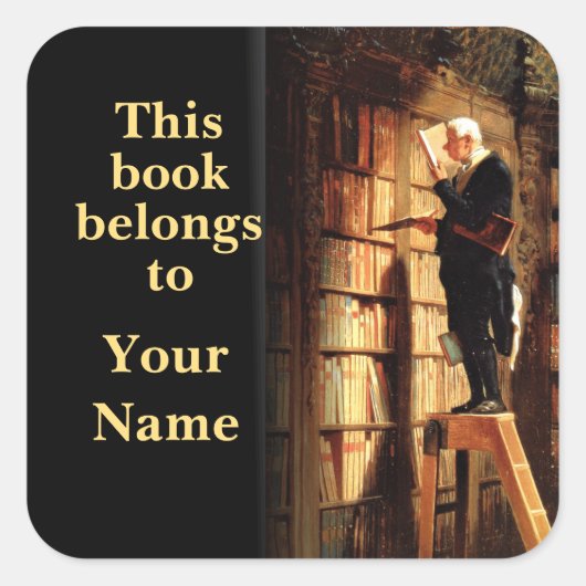 この本は蔵書票のステッカーの図書館の人に属します スクエアシール (正面)