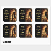 この本は蔵書票のステッカーの図書館の人に属します スクエアシール (シート)