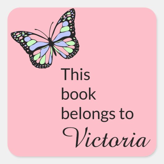 この本は蝶々さんのものだ スクエアシール (正面)