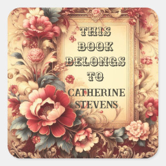 この本は装飾的な花のデザインのもの スクエアシール