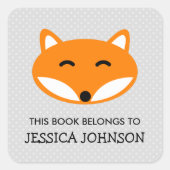 この本は赤狐の蔵書票 スクエアシール (正面)