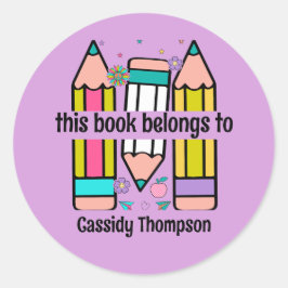 この本は鉛筆の子供の本のプレートに属します ラウンドシール