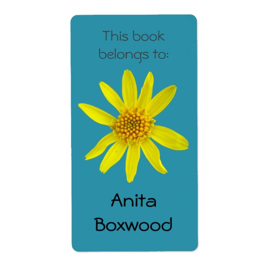 この本は黄色い名前をカスタムするの花だ ラベル (正面)
