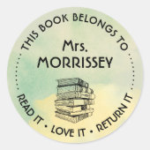 この本は黄色パーソナライズされただ ラウンドシール (正面)