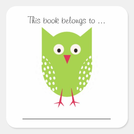 この本は…に属する（グリーンフクロウ） スクエアシール (正面)