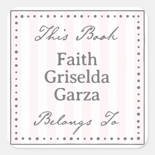 「この本は〇〇のもの」ステッカー テンプレート スクエアシール (正面)