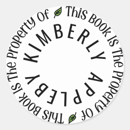 「この本は〇〇のもの」ステッカー テンプレート ラウンドシール (正面)