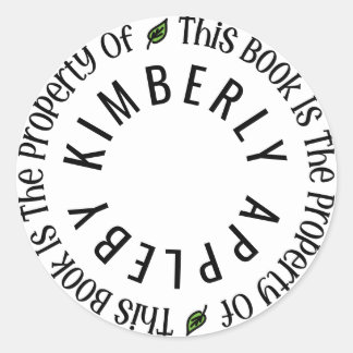 「この本は○○の所有物です」ステッカーテンプレート ラウンドシール