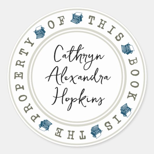 "この本は○○の所有物です" ステッカー テンプレート (正面)