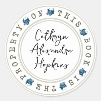 「この本は○○の所有物」ステッカー テンプレート ラウンドシール