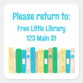 この本を近所の図書館のステッカーに戻す スクエアシール (正面)