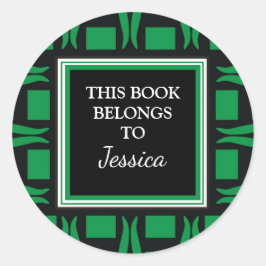 この本パーソナライズされたは緑の蔵書票だ ラウンドシール