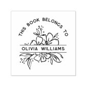 この本モダンは名前をカスタムするのフローラ セルフインキングスタンプ (デザイン)