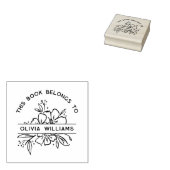 この本モダンは名前をカスタムするのフローラ ラバースタンプ (押印)