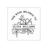 この本モダンは名前をカスタムするのフローラ ラバースタンプ (インプリント)