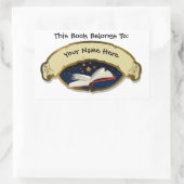 "この本"はパーソナライズな図書館のラベルに属します 長方形シール (バッグ)