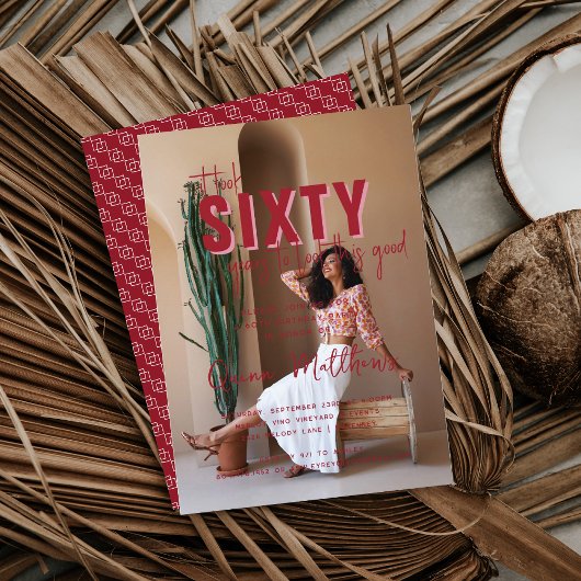 この格好いい |誕生日パーティーの任意の年の写真 招待状