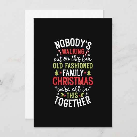 この楽しい古い家族のクリスマスから誰も歩いて出ない 招待状 (正面/裏面)