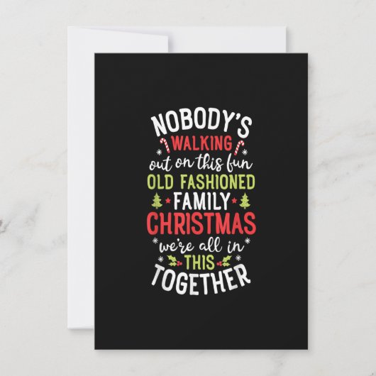 この楽しい古い家族のクリスマスから誰も歩いて出ない 招待状 (正面)