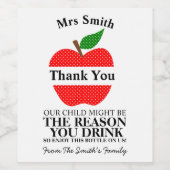 この楽しむボトルは私たち、アップル先生ギフト ワインラベル (シングルラベル)