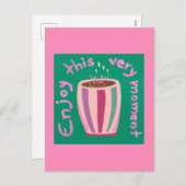 この楽しむ瞬間ホットコーヒーカップ引用文 シーズンポストカード (正面/裏面)