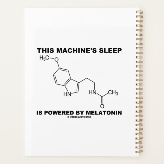 この機械の睡眠はメラトニンによって動かされる プランナー手帳 (裏面)