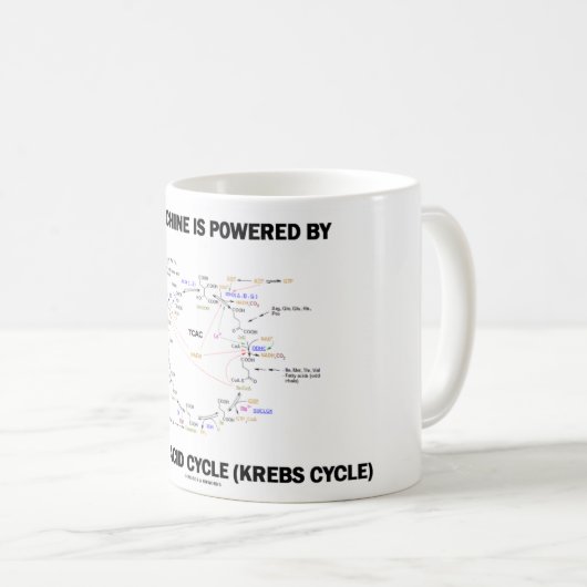 この機械はクエン酸回路によって動力を与えられます コーヒーマグカップ (正面右)