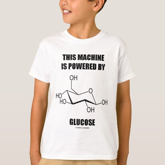 この機械はグルコース（化学）で動く Tシャツ (正面)
