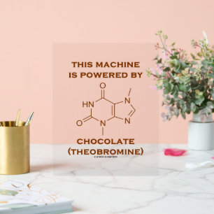 この機械はチョコレートテオブロミンで動いている アクリルサイン