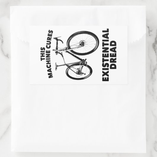 この機械は実存恐怖自転車を扱う 長方形シール (バッグ)