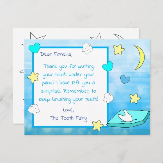 この歯の妖精カードに子供の名前を追加 ポストカード (正面/裏面)
