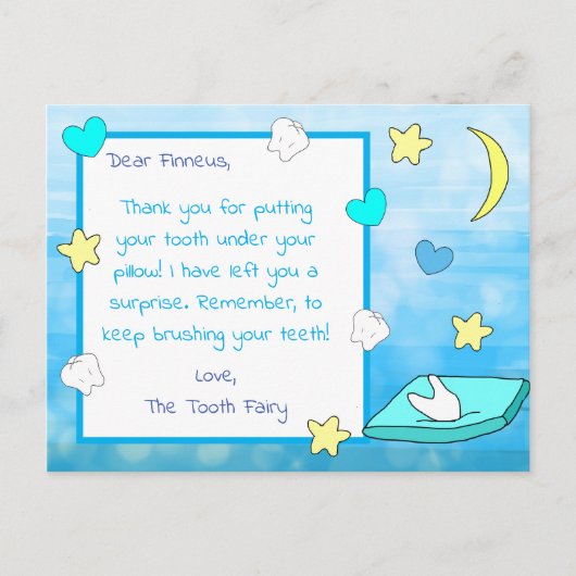 この歯の妖精カードに子供の名前を追加 ポストカード (正面)
