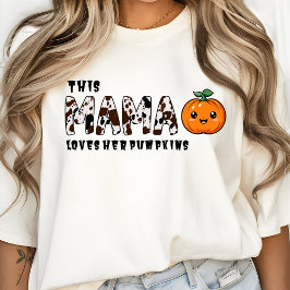 この母はカボチャが可愛いハロウィンママが大好き Tシャツ