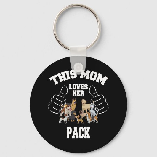 この母は彼女のパックキーチェーンが大好き キーホルダー (正面)