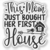 この母は買初めの家の母おもしろいさん シール (正面)