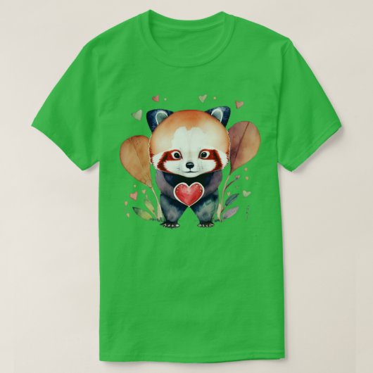 この河合レッドパンダに恋をする秋 Tシャツ (デザイン正面)