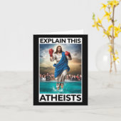 この無神論者イエスボクシング手袋を説明おもしろいする カード (黄色い花)