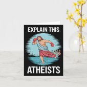 この無神論者イエスボクシング手袋を説明おもしろいする カード (黄色い花)