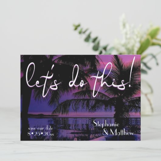 この熱帯のヤシの木で日付を保存しよう 招待状 (スタンド正面)