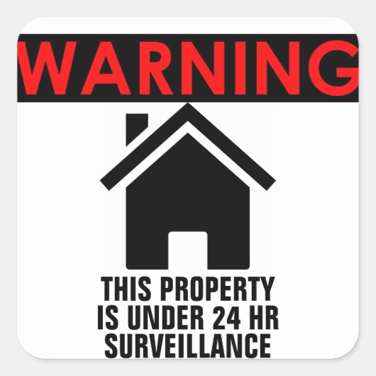 この物件は監視ステッカーの下にある スクエアシール (正面)